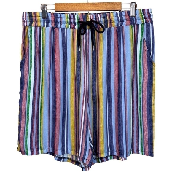We 1 Fit Men’s Swim Trunks Striped Mulit-color Quick Dry Size-XL NWT - Picture 1 of 9